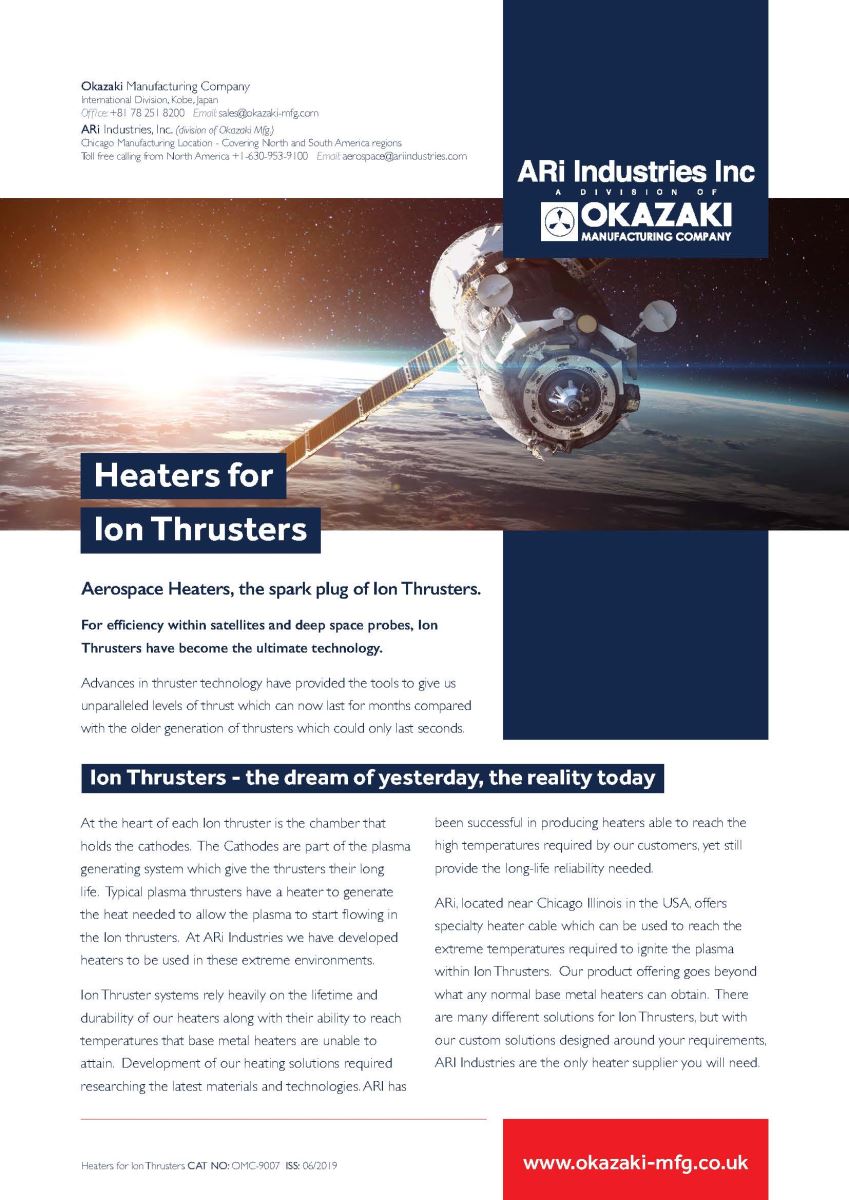 Heaters for Ion Thrusters Datasheet
