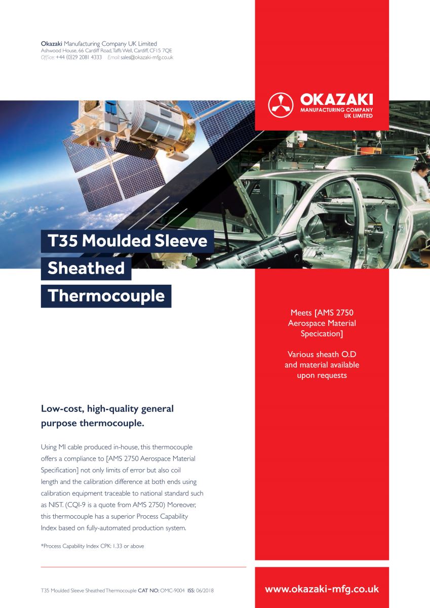 Okazaki T35 Molded Thermocoupler